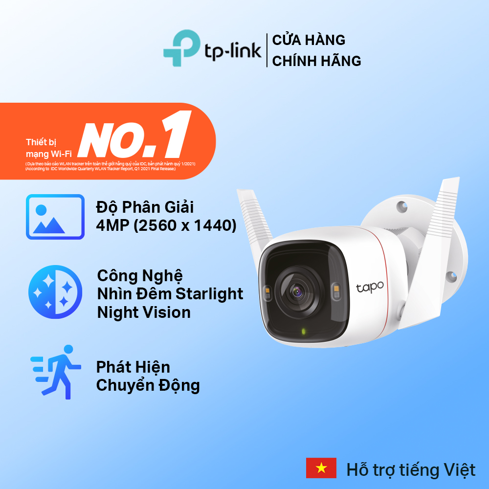 Camera WiFi Ngoài Trời TP-Link Tapo C320WS Độ Phân Giải 2K QHD - Hàng Chính Hãng