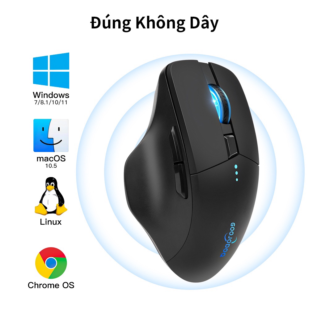M09 - Chuột Không Dây Bluetooth 4000DPI Máy Tính USB 2.4GHz Ergonomic Scrolling Hiển Thị Pin Thích hợp cho game