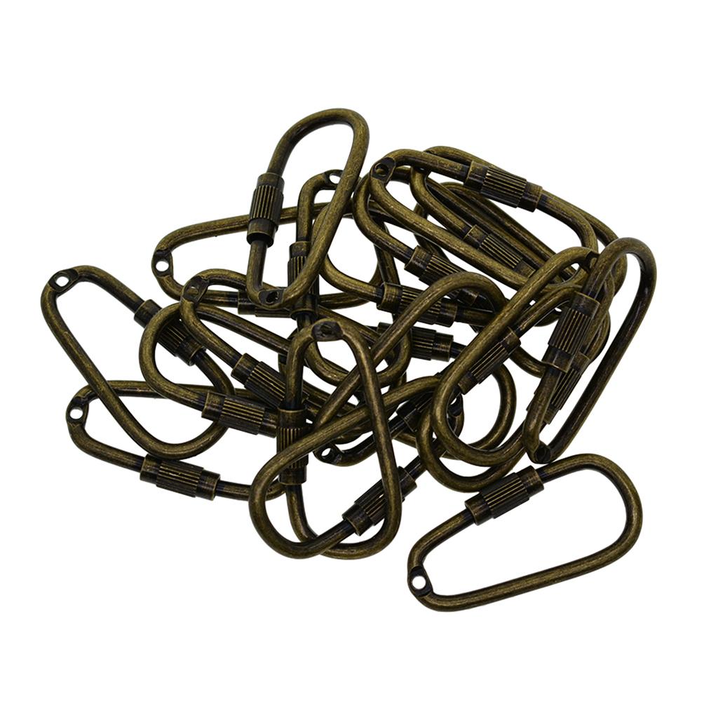 10 / 20pcs Mini Steel Carabiner Lock Carabiner Snap Hook Carabiner Clips For Camping, Fishing
