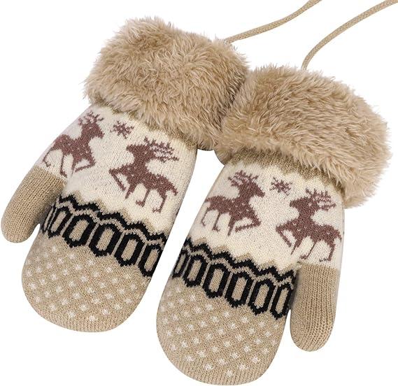 Găng tay dệt kim phát hiện găng tay mùa đông sưởi ấm găng tay đầy đủ doigts nhiệt sang trọng lót găng tay ngoài trời găng tay thể thao trường trượt tuyết trượt tuyết cho bé gái