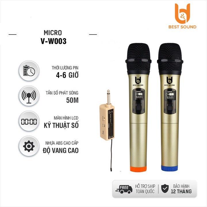 Bộ Micro không dây karaoke chuyên nghiệp ONTEKCO | E6S plus+| MV02 plus+ | BEST SOUND U-W301 plus+ | W003 plus