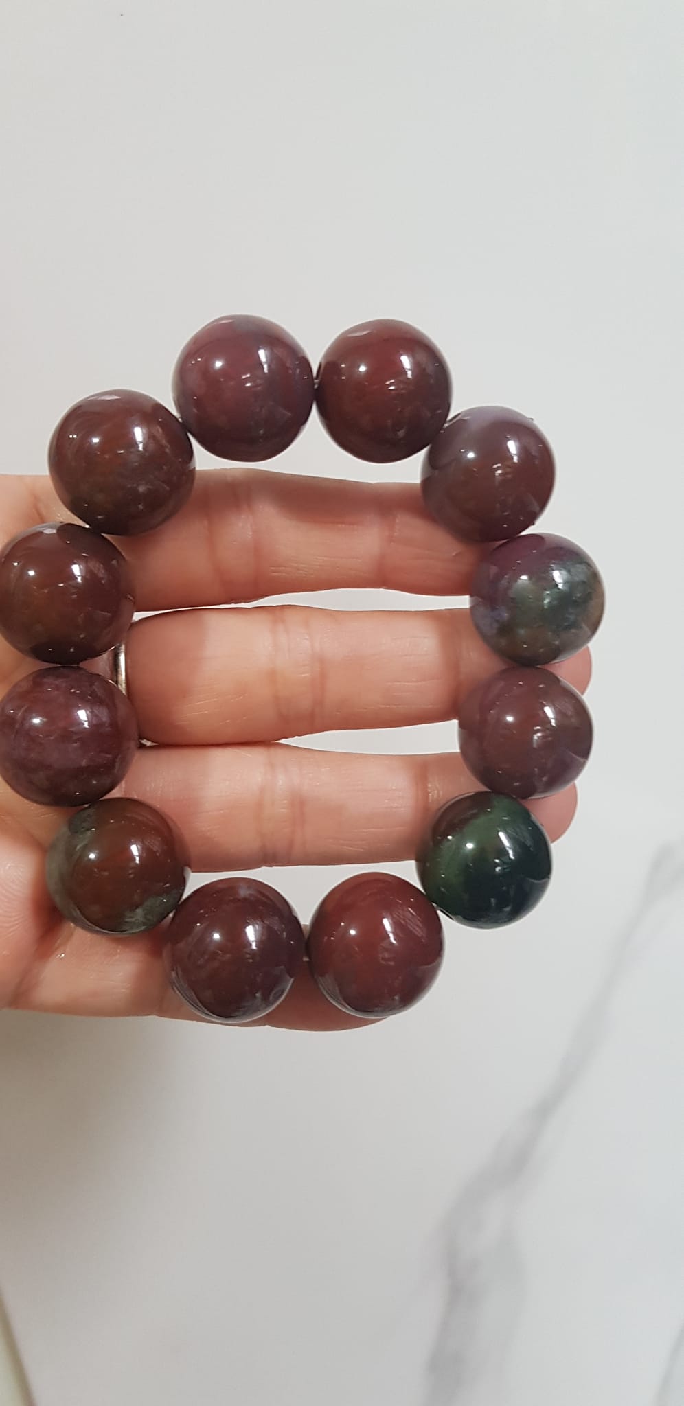 Vòng Tay Nam đá casidon Size vòng 18mm Vòng đẹp hiếm màu nâu đất xám ít vân xanh hợp mệnh thổ ạ