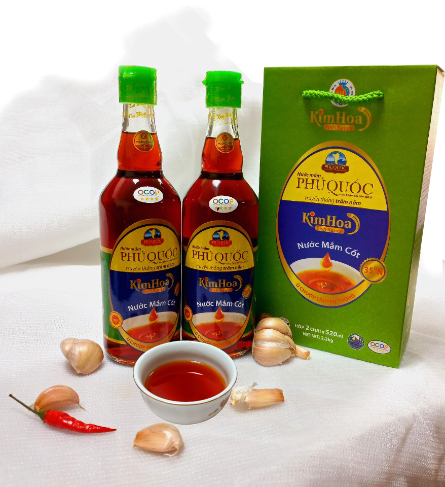 Nước mắm Cốt Kim Hoa Phú Quốc 35 đạm chai 520ml