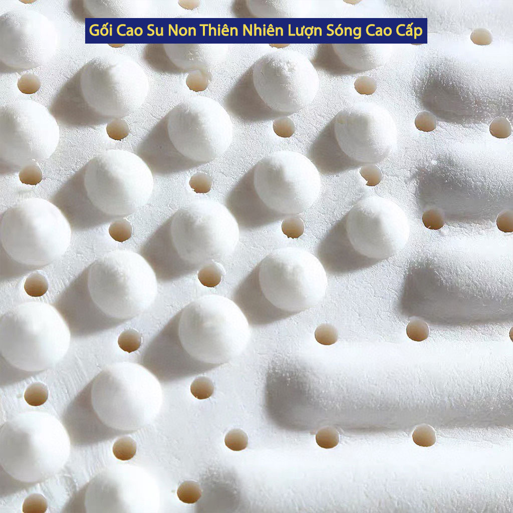 Gối Cao Su Non Tự Nhiên Lượn Sóng Không Áp Suất Người Lớn Chống Đau Cổ Vai Gáy