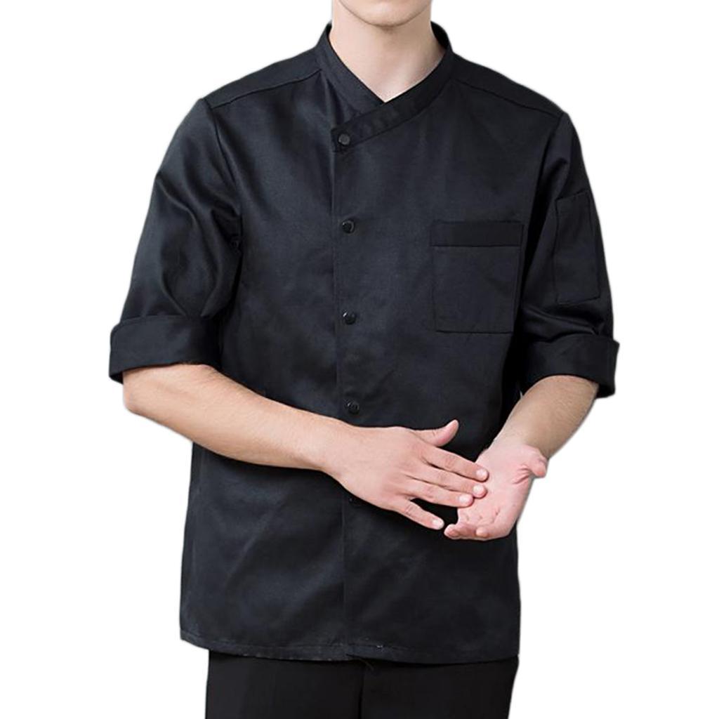 3/4 Sleeve Chef' Jacket Kitchen Cook Coat Uniforms Unisex M