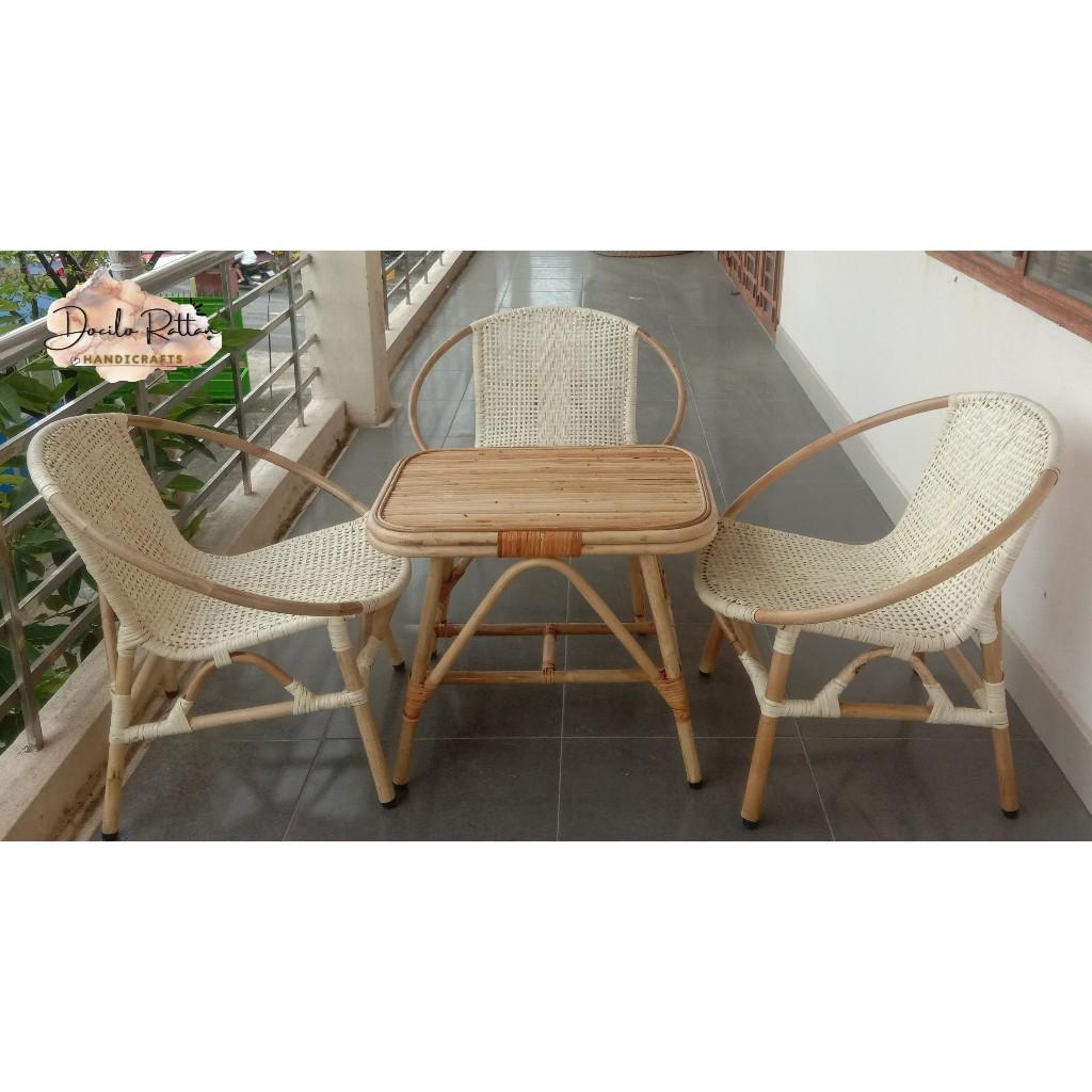 Bàn Bằng mây Hình chữ nhật, Bàn cà phê, kệ cho đầu giường, Bàn cho ban công