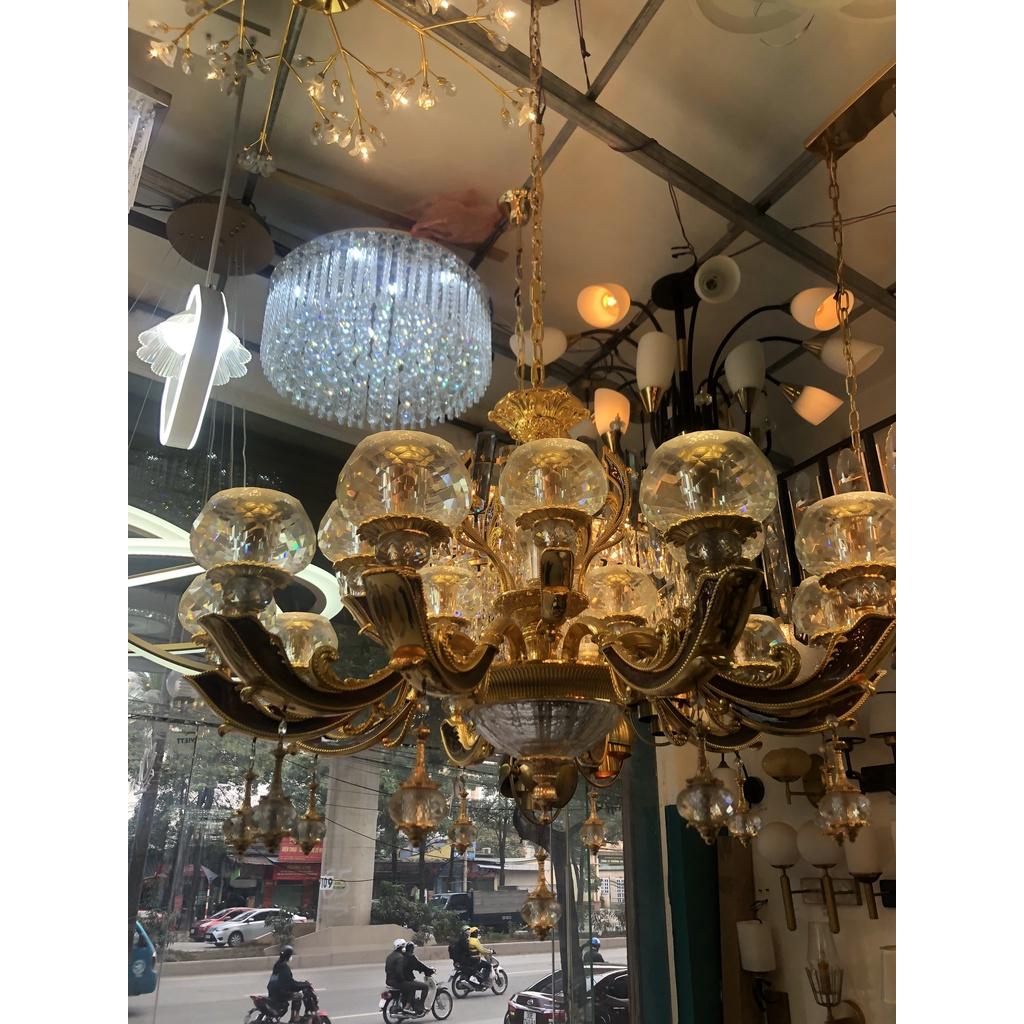 Đèn chùm phòng khách 15 cánh,đèn cổ điển