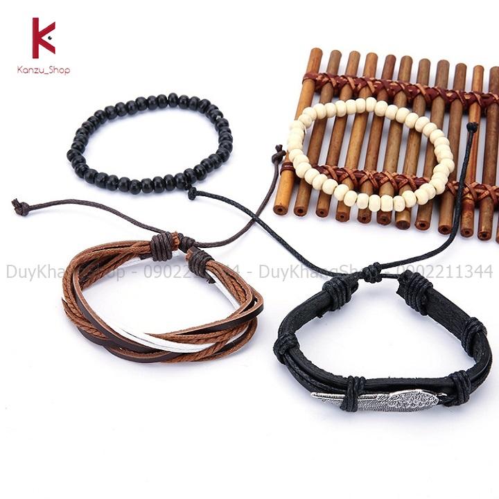 Vòng đeo tay bằng da phong cách vintage thời trang dành cho nam nữ mã VT10