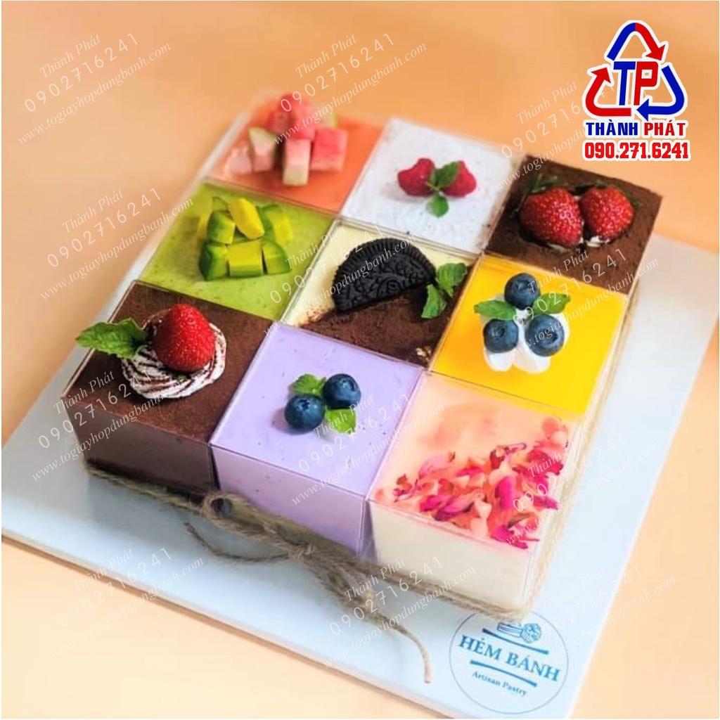 50 Ly mousse vuông LC-5550 đựng bánh mix nhiều vị- Ly đựng tiramisu - Panna cotta - yogurt trái cây -bánh lạnh