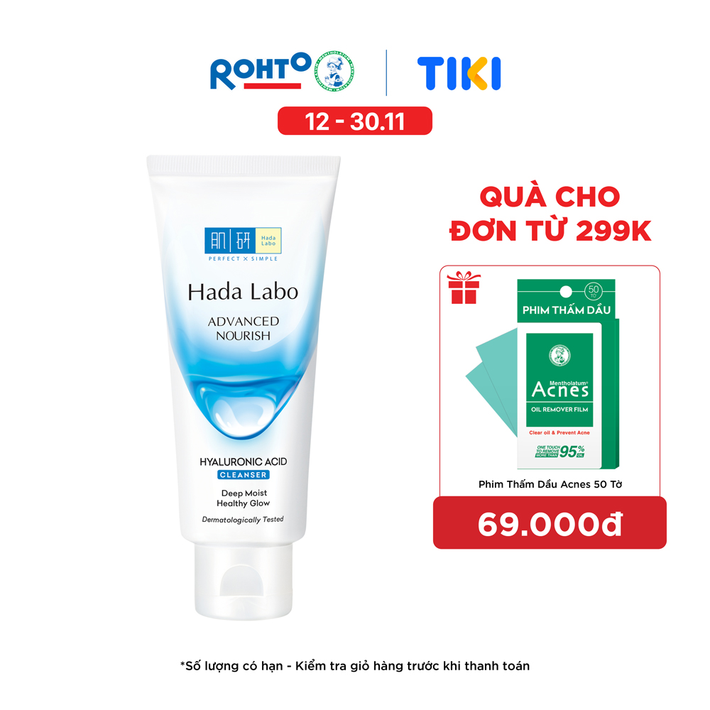 Sữa rửa mặt dưỡng ẩm tối ưu Hada Labo Advanced Nourish Cleanser 80g