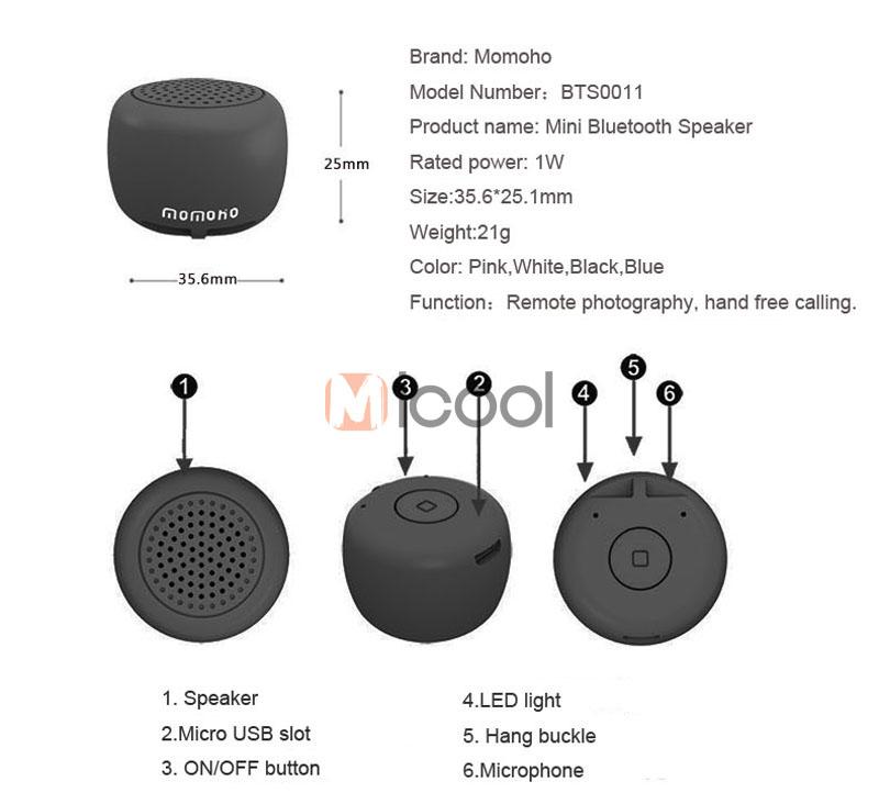 Loa Bluetooth Mini Bluetooth không dây Máy nghe nhạc âm thanh LOUNO Color: Pink