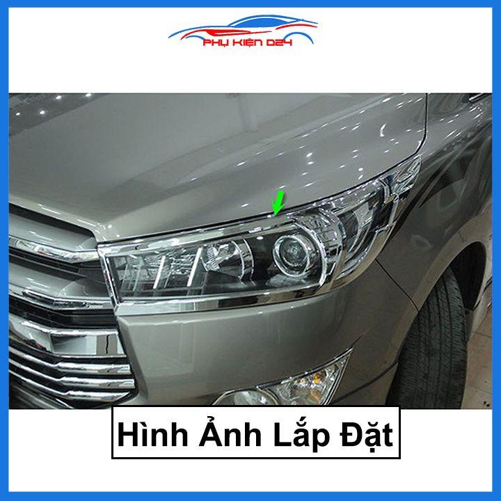 Ốp viền đèn pha hậu mạ crom Innova 2012-2015, 2017-2018-2019-2020-2021 chống trầy trang trí bảo vệ xe