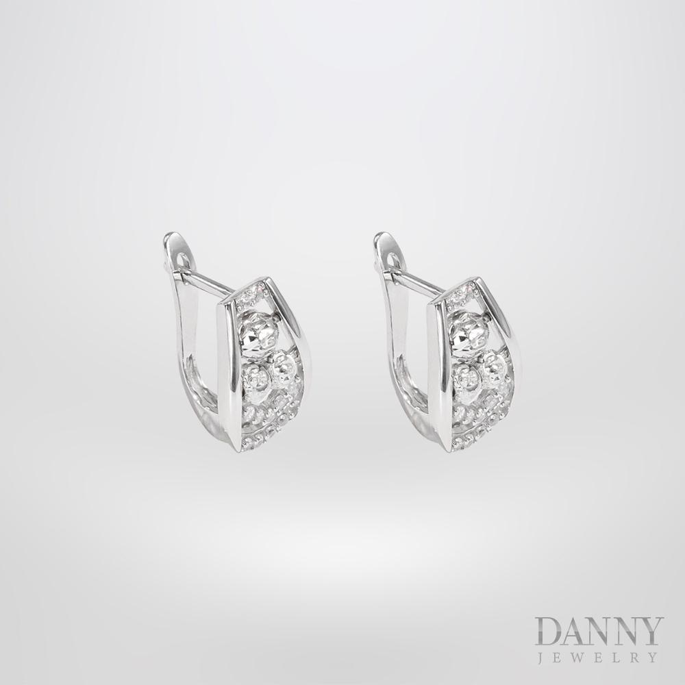 Bông Tai Nữ Bạc 925 Danny Jewelry Xi Bạch Kim Đính Đá CZ NI4GZ017