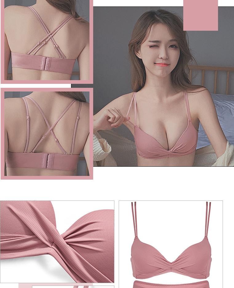 Bộ đồ lót cao cấp không gọng đệm dày chéo nơ