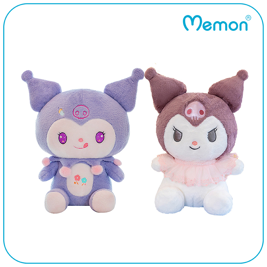 Gấu Bông Kuromi Thêu Hoa 55cm Cao Cấp Memon