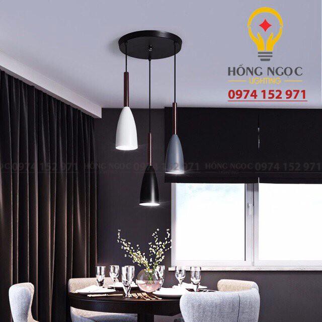Bộ đèn thả bàn ăn cao cấp 3 bóng sơn tinh điện