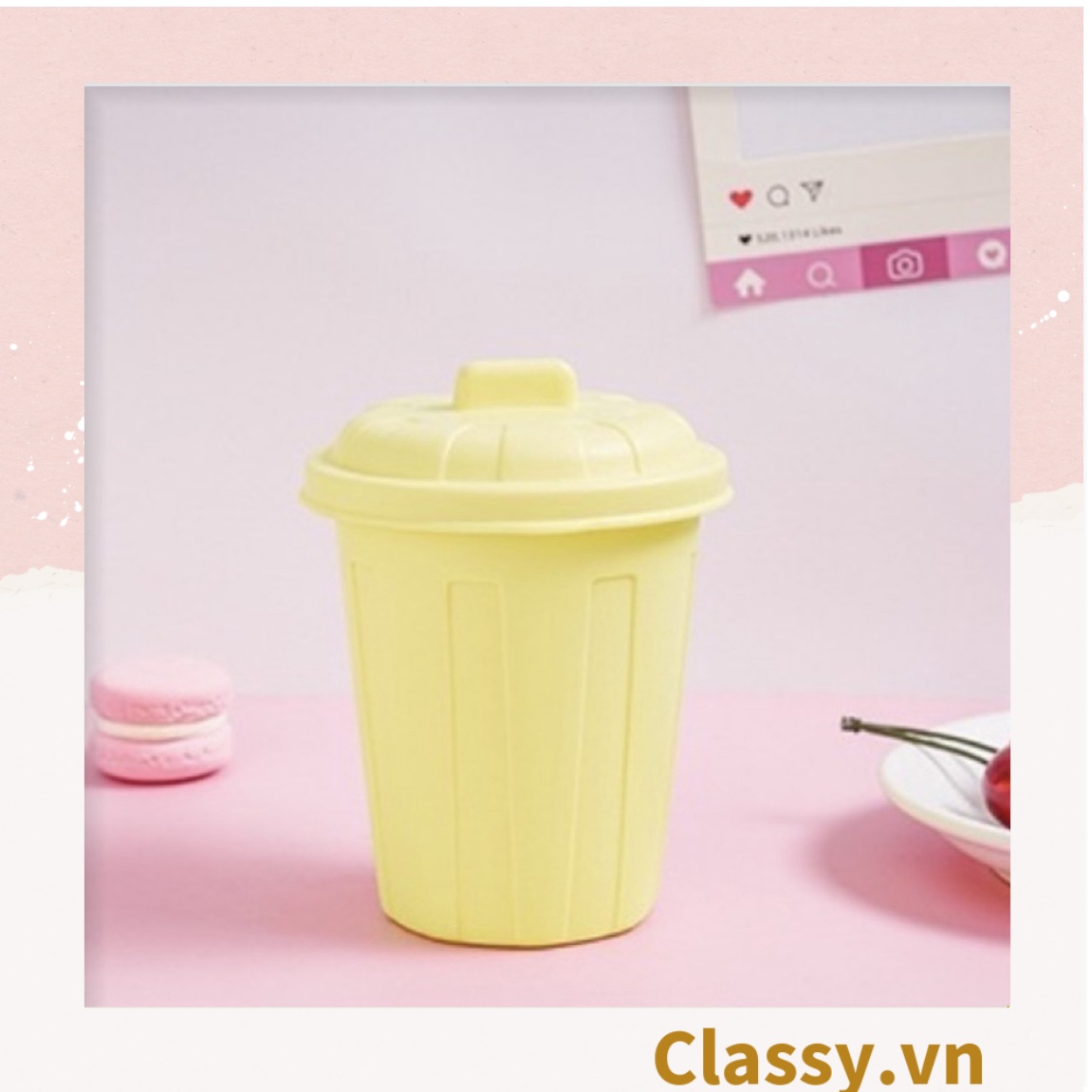 Hộp đựng bút , thùng rác mini tiện lợi, nhiều màu sắc đa dạng, đựng bút, mỹ phẩm PK1095