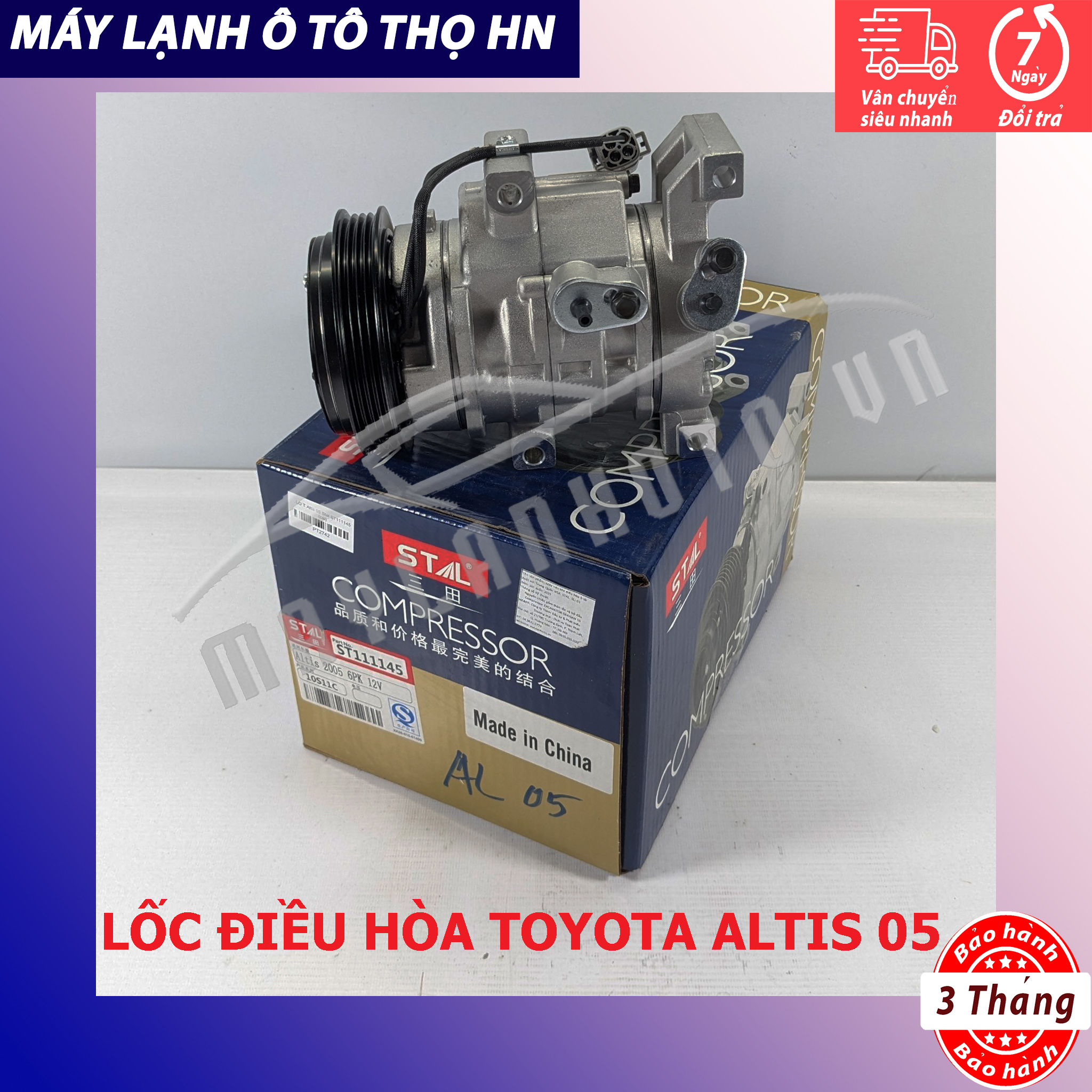 Lốc điều hòa  Toyota Corolla Altis 2001 2002 2003 2004 2005 2006 2007 hàng Trung Quốc 01 02 03 04 05 06