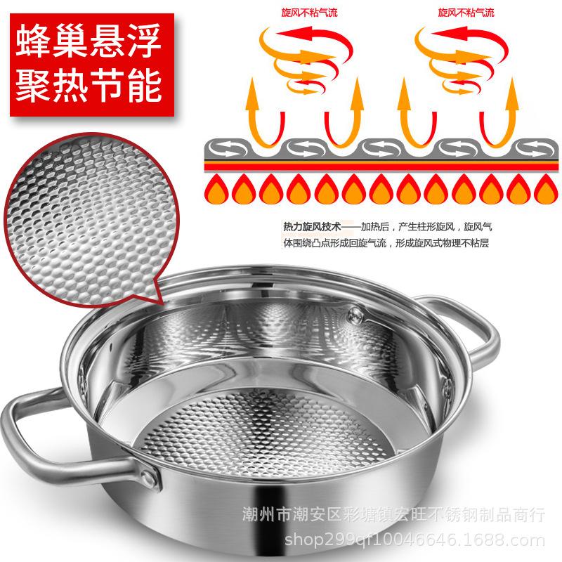 Ưu đãi đặc biệt nồi lẩu inox 304 dày nồi lẩu chống dính Forte dung tích lớn nồi lẩu 2 tai không tráng gia vị
