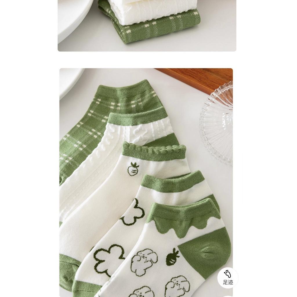 Tất vớ nữ cổ ngắn dễ thương cotton xanh bơ mỏng thoáng Urbanize - Chọn ngẫu nhiên