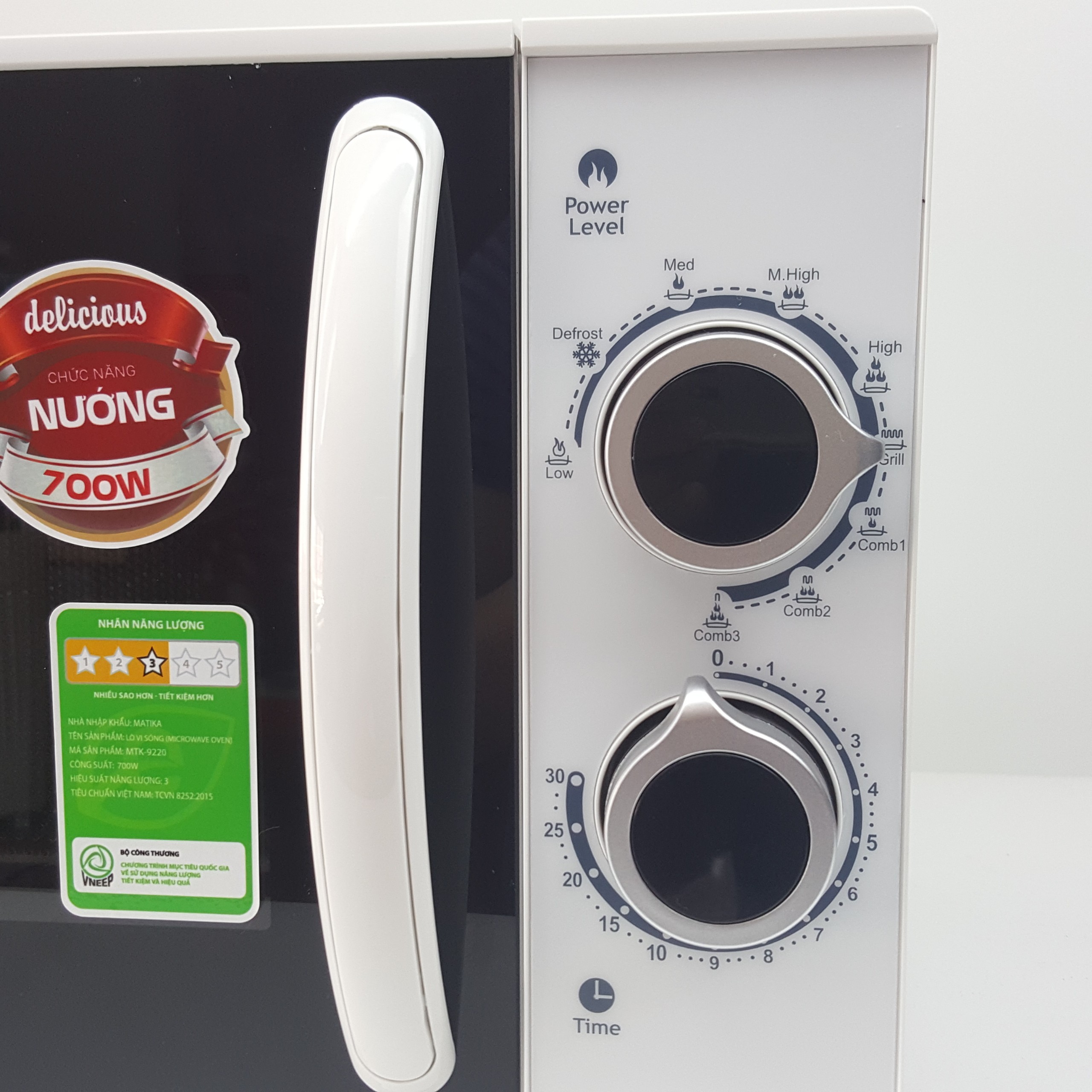 Lò vi sóng 20 lít Microwave Oven Matika MTK-9220 - Hàng chính hãng