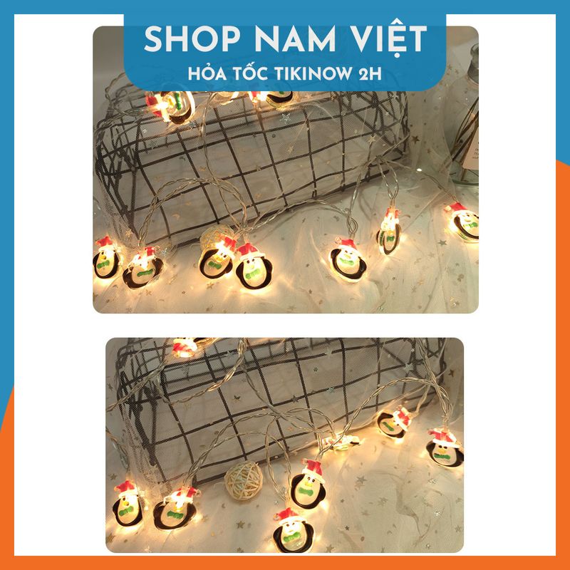 Dây Đèn Led Fairy Light Trang Trí Giáng Sinh Biểu Tượng Cây Thông, Người Tuyết, Ông Già Noel - Chính Hãng NAVIVU