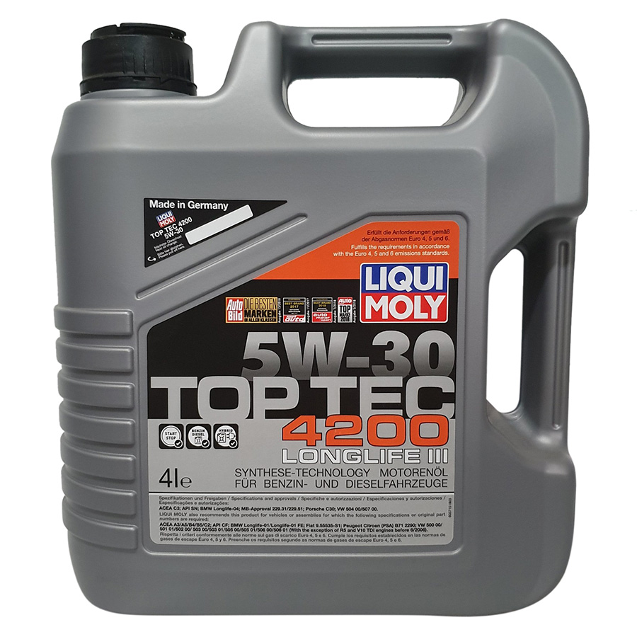 Dầu Nhớt Tổng Hợp Ô Tô Liqui Moly 3715 Top Tec 4200 5W30 (SM/CF) (4L)