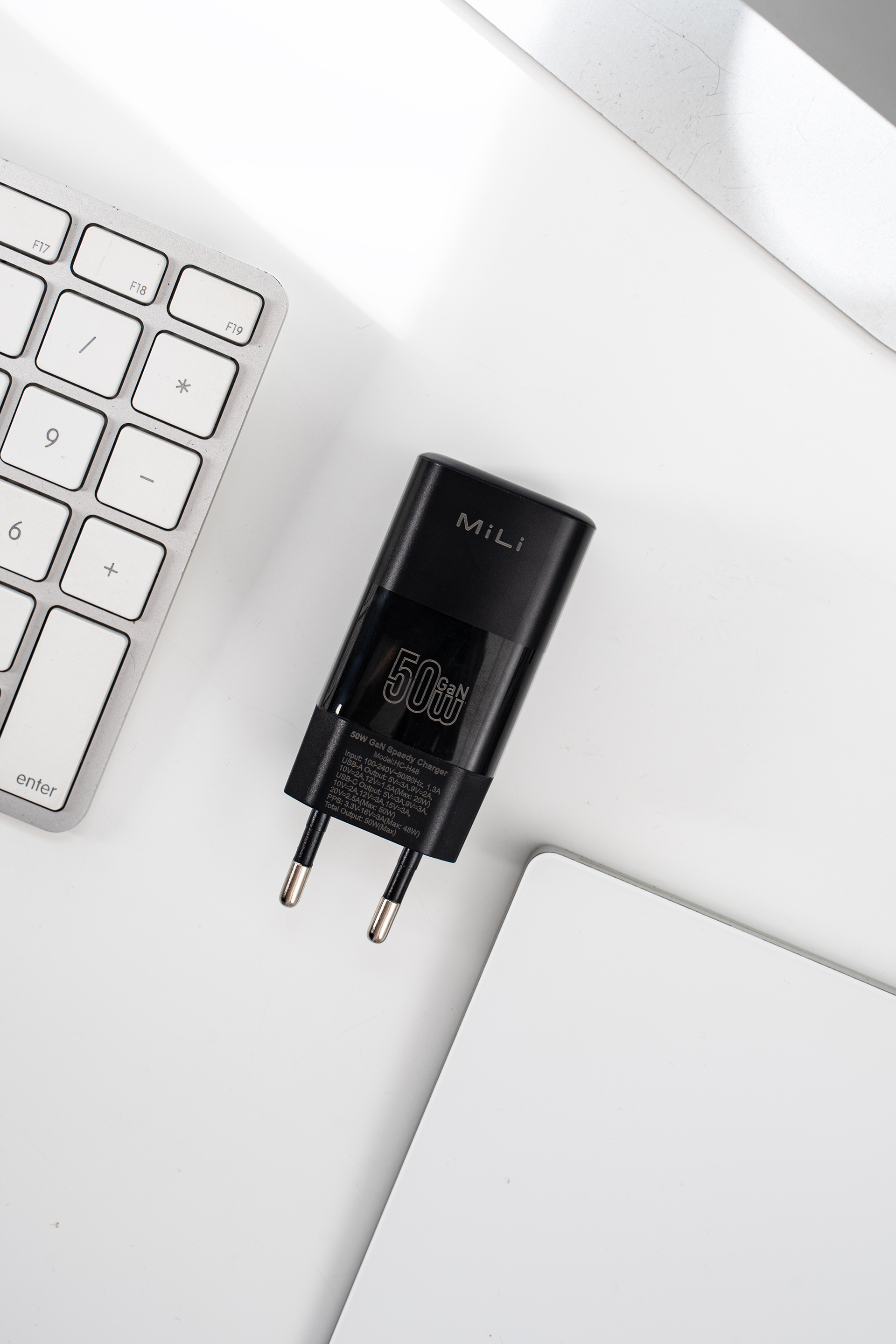 Sạc PD 50W GaN MiLi - HC-H48BK - cốc sạc nhanh chính hãng 1A1C - Hàng chính hãng