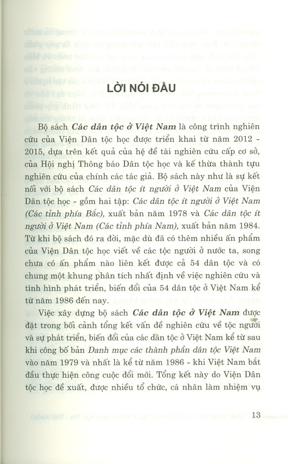 Các Dân Tộc Ở Việt Nam - Tập 2: Nhóm Ngôn Ngữ Tày - Thái KaĐai