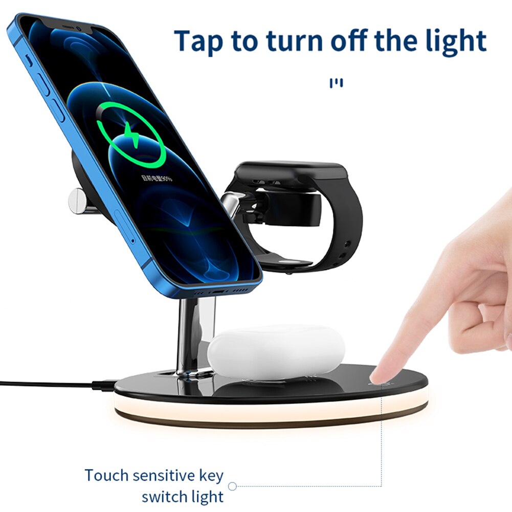 Đế sạc không dây 3 trong 1 kiêm đèn ngủ thông minh Wireless Charging Station