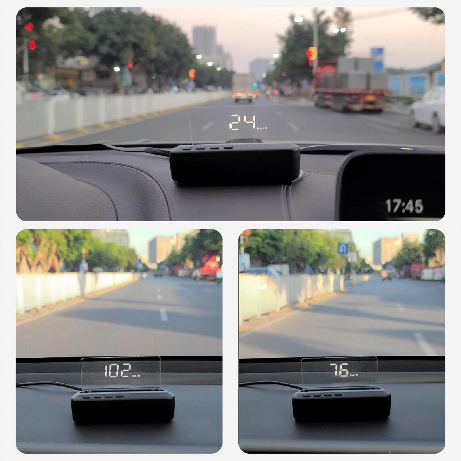 Car HUD Head-up Display Projector Digital Vehicle Speedometer GPS Dual System Display Screen Vehicle Overspeed Alarm