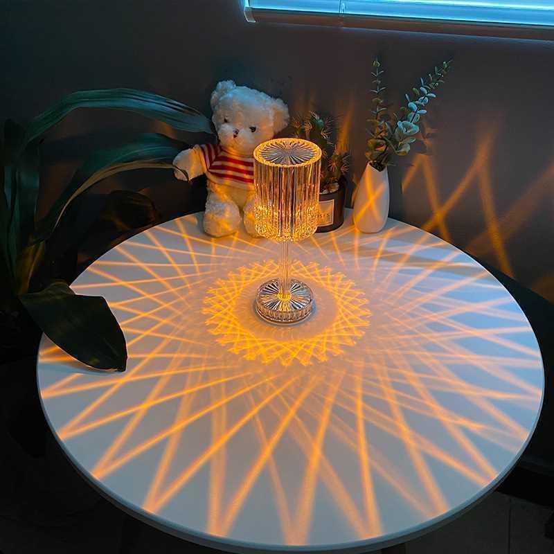 Đèn Ngủ Để Bàn Kim Cương Pha Lê Đèn Led Decor Hiệu Ứng 3D Cảm Biến Tích Điện - Có Bảng Điều Khiển 16 Màu - Hàng Loại 1 - Chính Hãng MINIIN