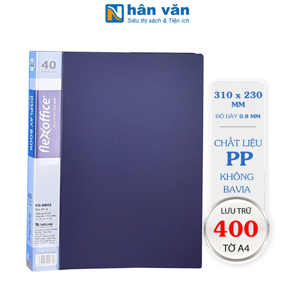 Bìa 40 Lá A4 Thiên Long FO-DB02 - Xanh Đậm