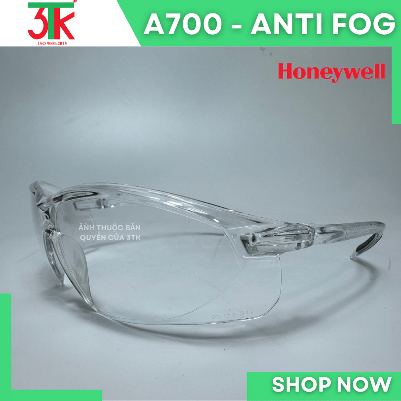 Kính Honeywell A700  Anti Fog màu trắng chống bụi, chống tia UV, chống lóa, chống trầy xước