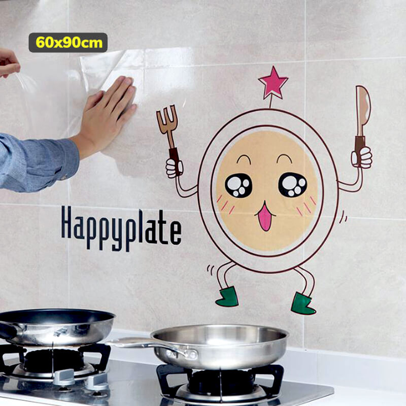 Giấy Dán Tường Bếp Chống Dầu Mỡ PVC Chống Thấm 60x90CM Dán Trang Trí Decor Sạch Tường