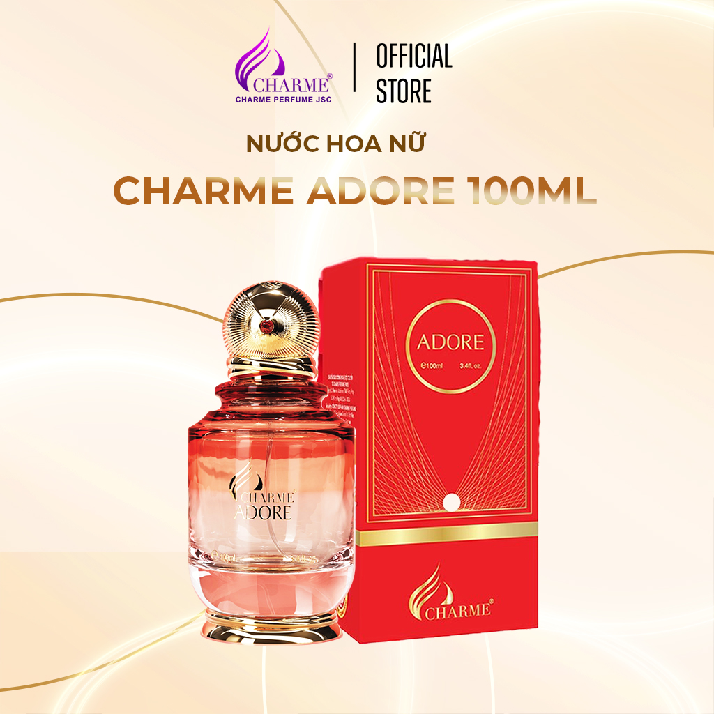Nước hoa nữ sang trọng, Charme Adore, lưu hương lâu, hương hoa cỏ, tôn vinh nét đẹp phụ nữ hiện đại, 100ml