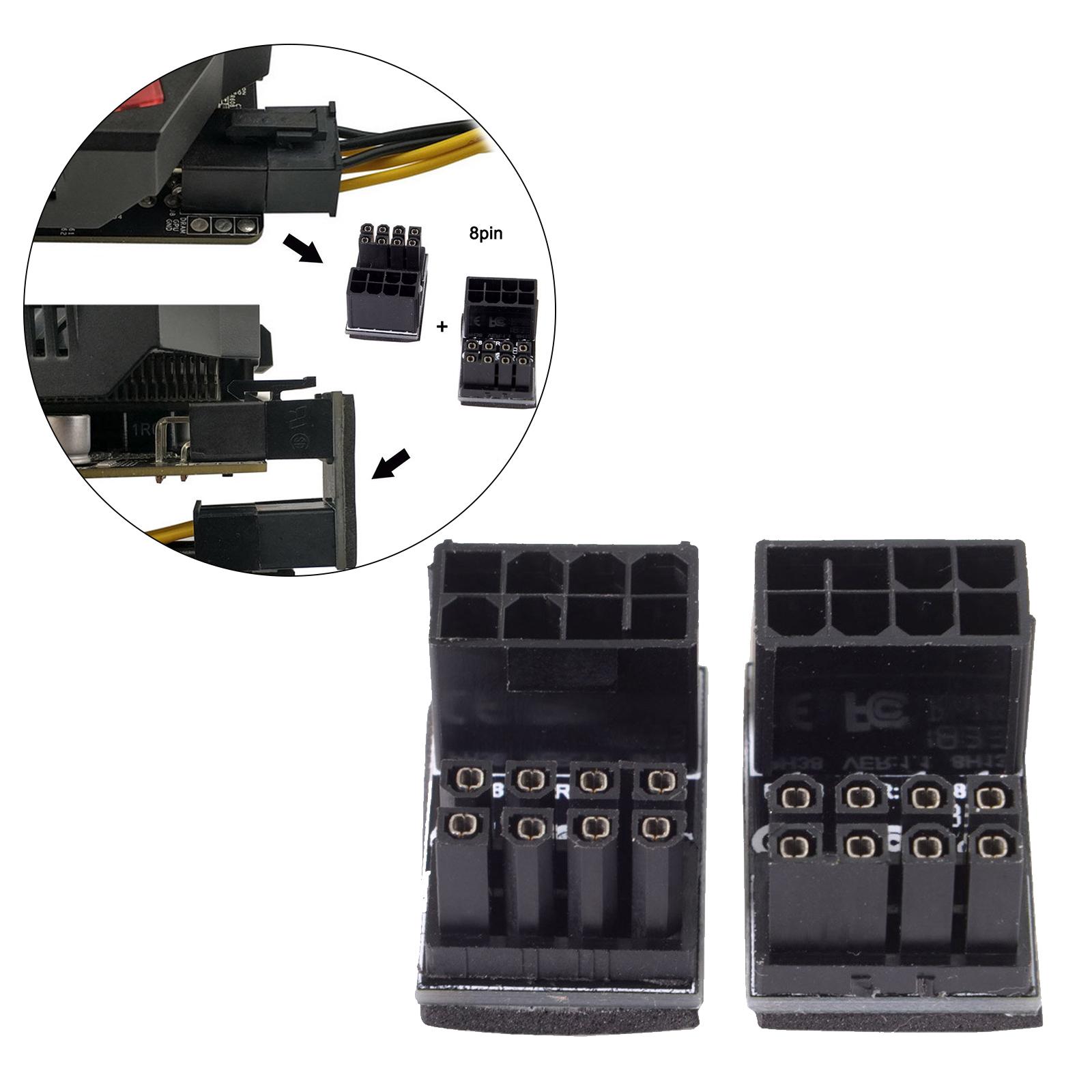 2Pcs GPU 180 Degree Angled Power Adapter for Desktops Graphics Card, Easy to Install