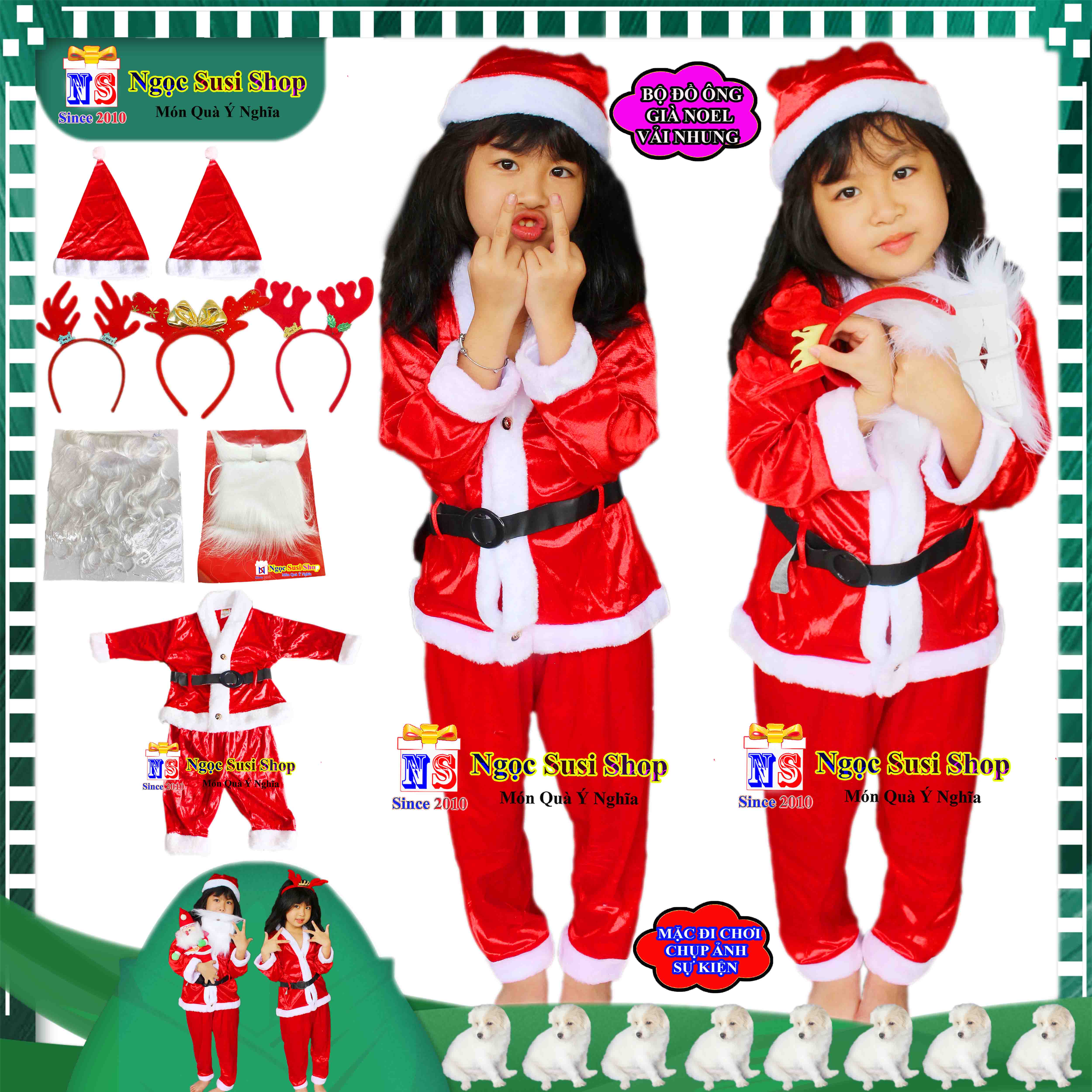 QUẦN ÁO ÔNG GIÀ NOEL CHẤT VẢI NHUNG CAO CẤP CHO BÉ TỪ 1 - 10 TUỔI BỘ ĐỒ NOEL MẶC ĐI CHƠI SỰ KIỆN CHỤP ẢNH SIÊU ĐẸP