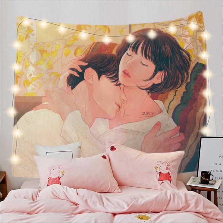 COMBO 5 Thảm treo tường Decor phòng ngủ vintage, vải treo tường sexy