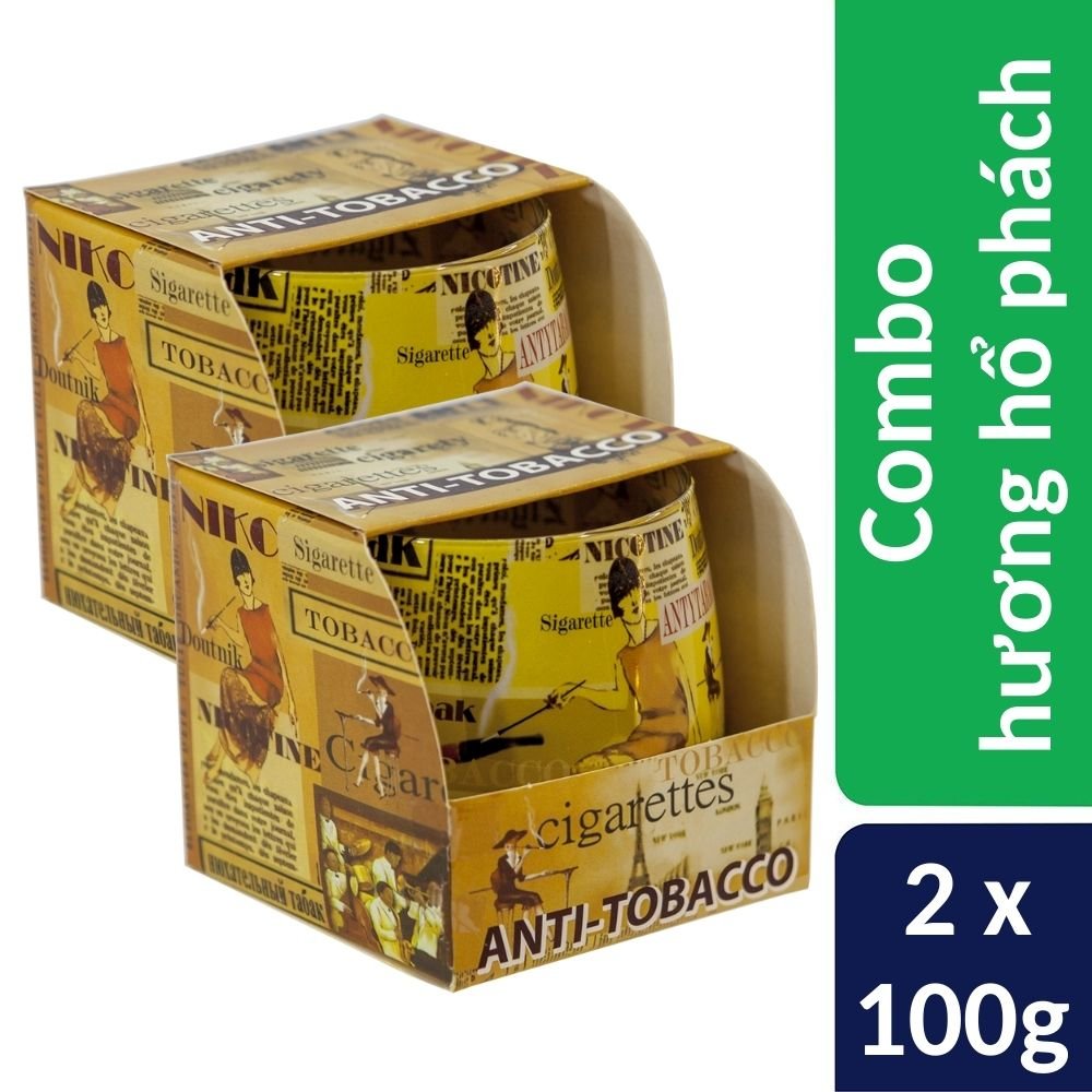 Combo 2 ly nến thơm tinh dầu Bartek Anti Tobacco 100g - hương hổ phách, nến trang trí, thơm phòng, thư giãn, hỗ trợ khử mùi