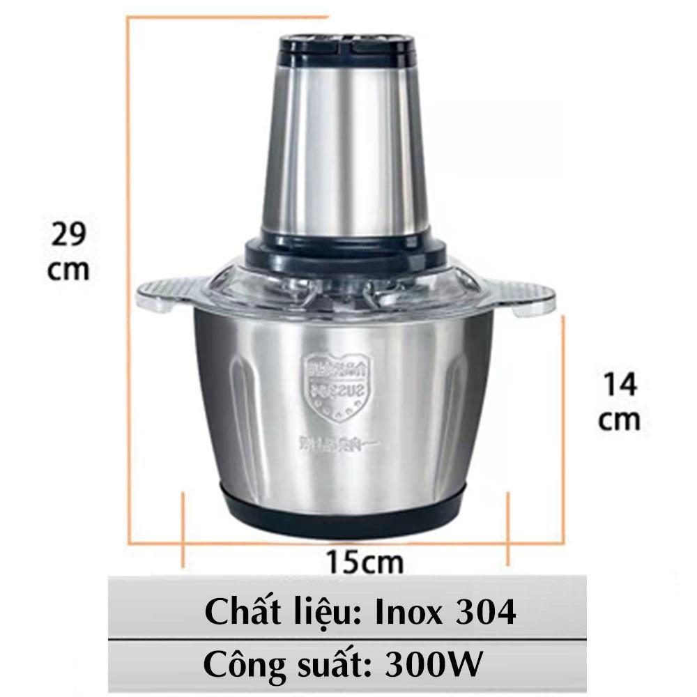 Máy Xay Thịt-Máy xay sinh tố cầm tay Cối Inox 4 Lưỡi Đa Năng,Công suất 2500W