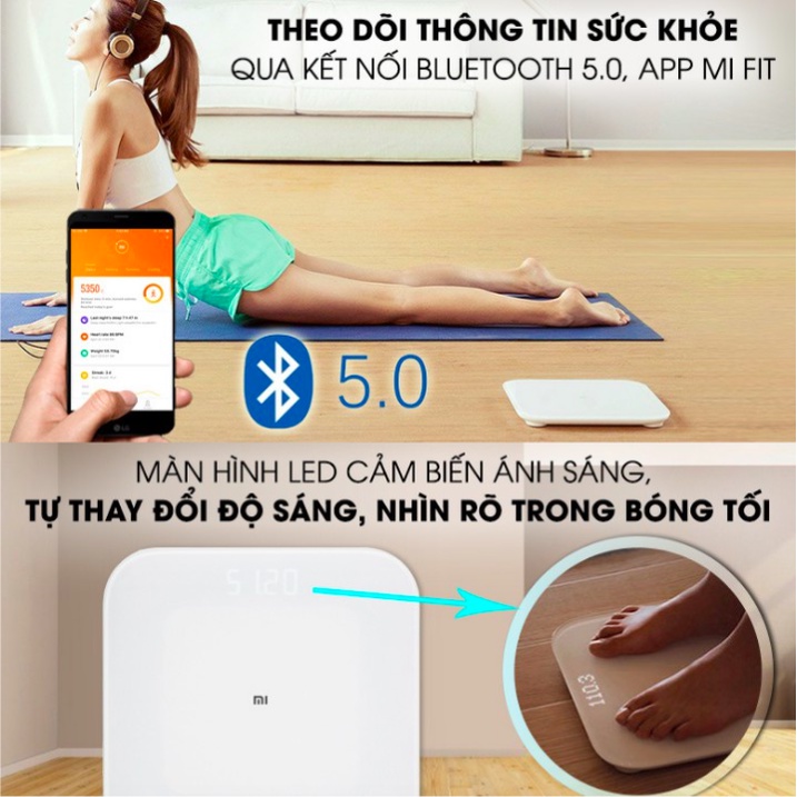 Cân điện tử thông minh Xiaomi Sothing Gen 2, tải trọng tối đa 120kg, kết nối theo dõi qua app- Hàng chính hãng