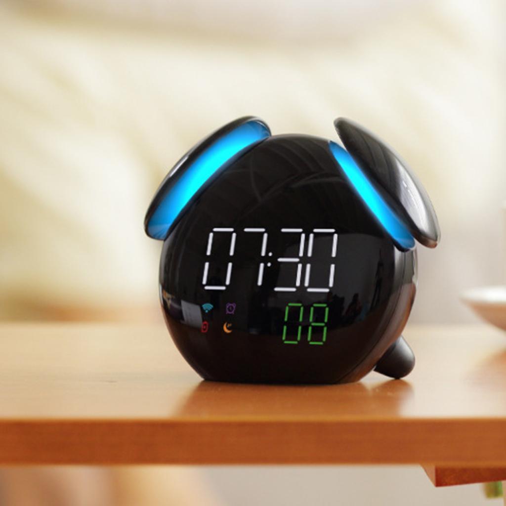 Bedside Digital Clock Night Light for Bedroom Black
