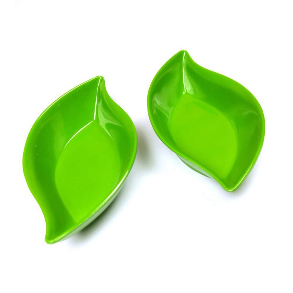 HOT Bộ 2 đĩa chấm hình lá ngộ nghĩnh
