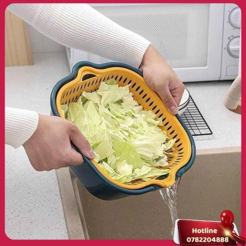 Combo Rổ 6 Món Rổ Nhựa Chậu Ráo Nước Hai Lớp Cao Cấp Tiện Lợi - Miễn Phí Vận Chuyển