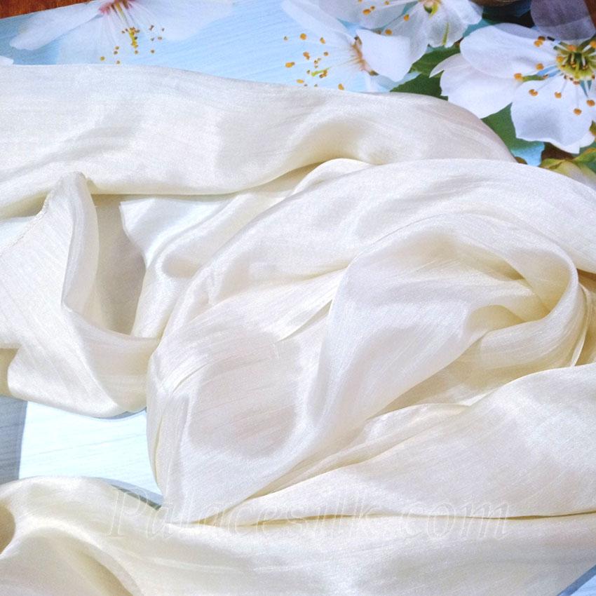 Khăn Lụa Tơ Tằm Palacesilk trơn màu trắng#mềm mượt#nhẹ#thoáng, 100% silk, kích thước 180*85cm
