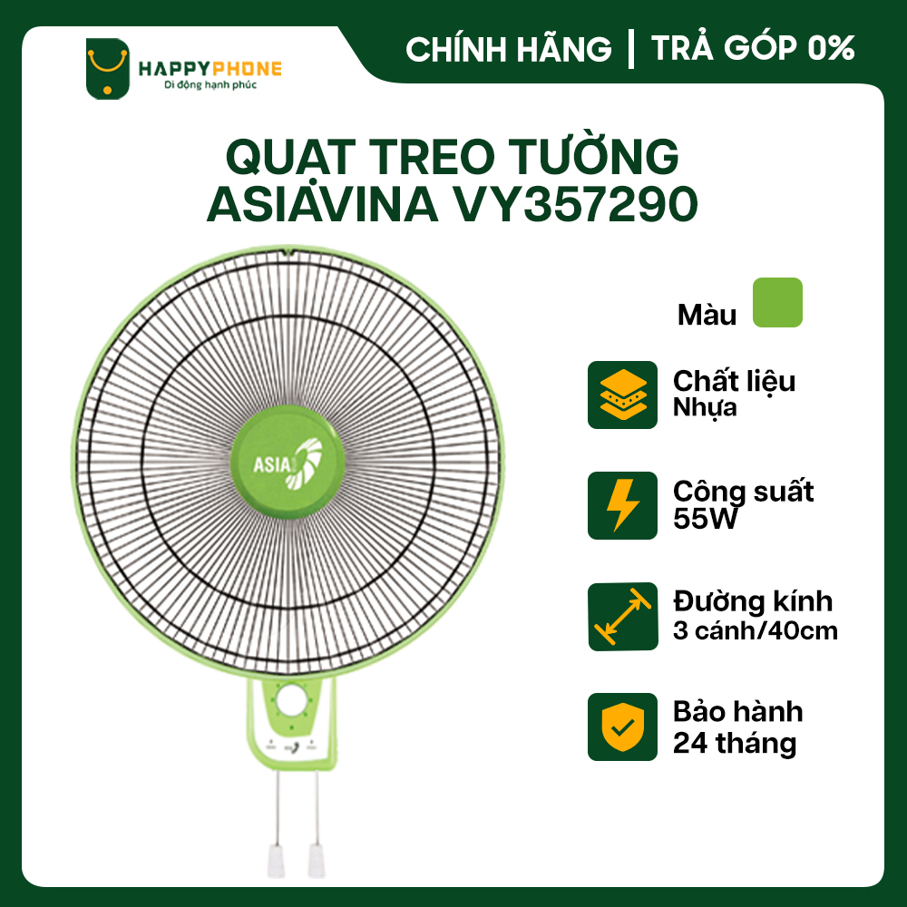 Quạt Treo Tường Asia 55W VY357192/ VY357290 / VY357792 - Hàng Chính Hãng
