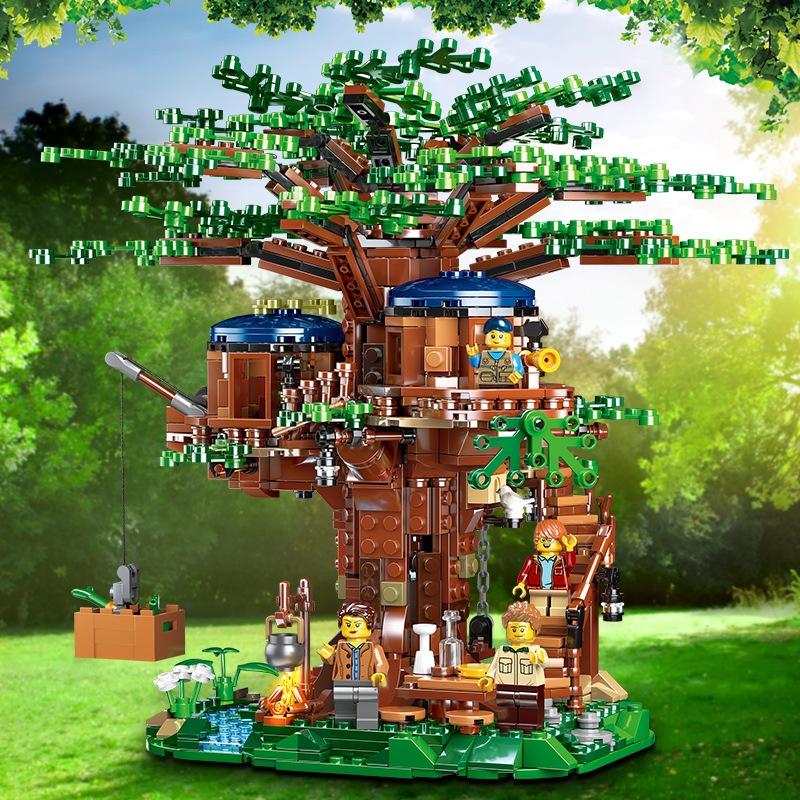 (1013 Chi Tiết)Bộ đồ chơi lắp ráp kiểu Lego Four Seasons Tree House Ngôi Nhà Trên Cây model 33111