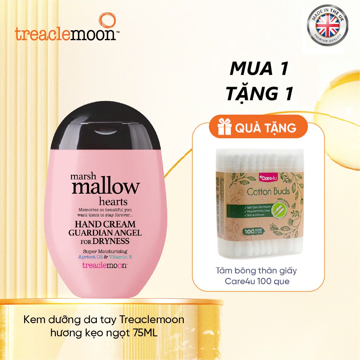 [ TẶNG MẶT NẠ DALIV ] Kem dưỡng da tay hương kẹo ngọt  TREACLEMOON 75ml