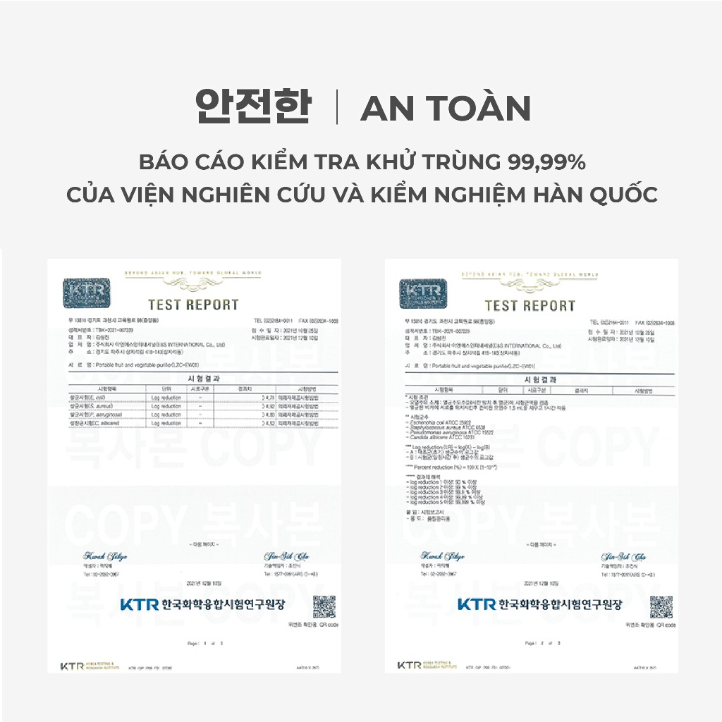 Máy Khử Khuẩn Thực Phẩm Sothing Gume Làm Sạch 99,99% Vi Khuẩn